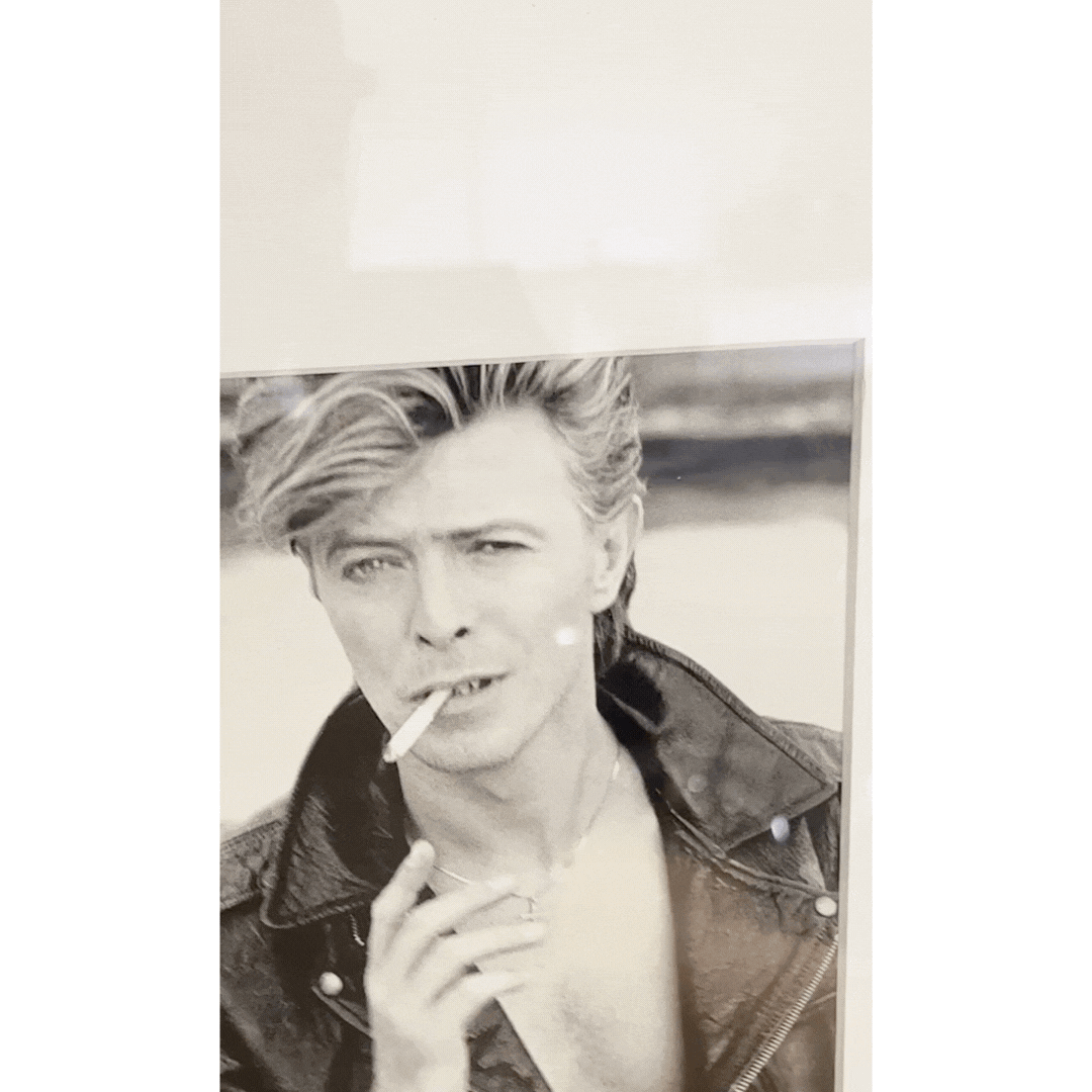 David Bowie by Herb Ritts in Burl Photo Frame.