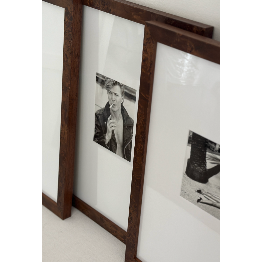 David Bowie by Herb Ritts in Burl Photo Frame.