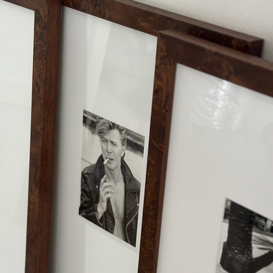 David Bowie by Herb Ritts in Burl Photo Frame.