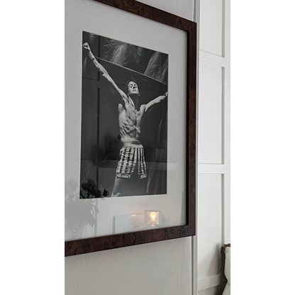 Iconic Sylvester Stallone by Herb Ritts in Burl Photo Frame.