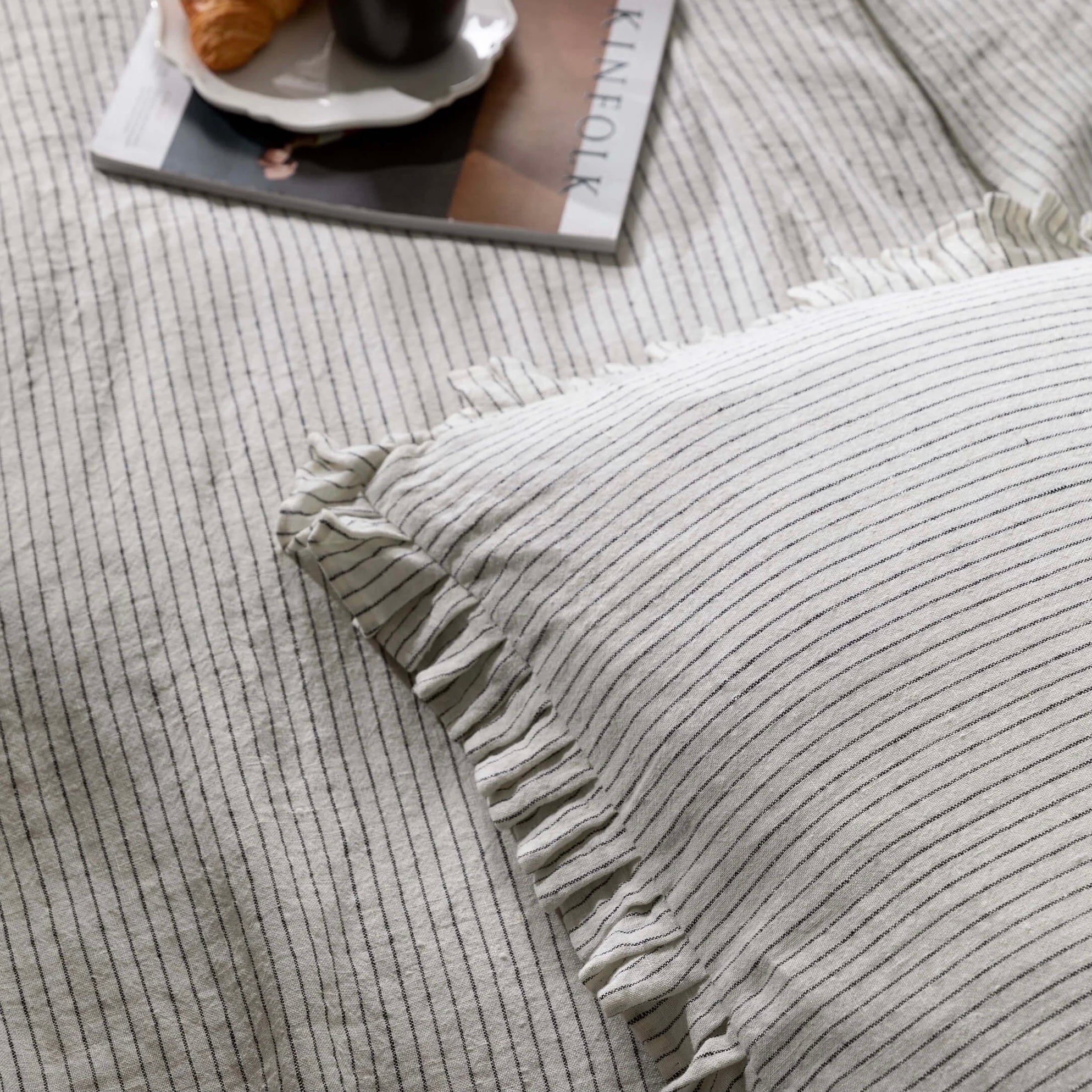 Celine French Linen Pleated Pillowcases.