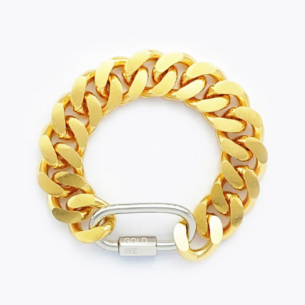 Bracelet - bold cuban chain - gold.