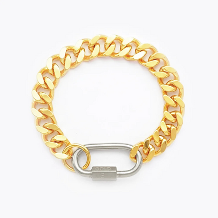 Bracelet - cuban link - gold.