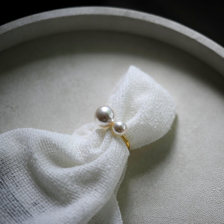Faux Pearl Napkin Ring Set of 4.