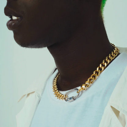 Necklace - cuban link - gold.